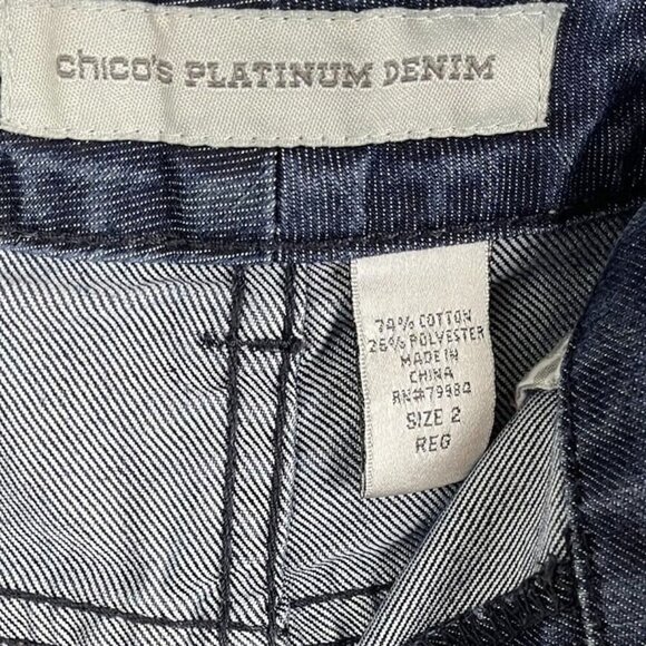 Chico's Platinum Women Mid Rise Straight Dnime Jeans Size 2 - Picture 3 of 6